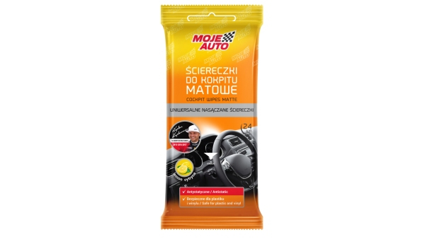 Set 24 servetele Moje Auto - Curățare bord mat