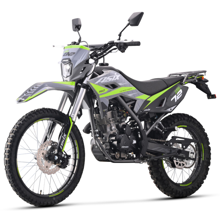 Motocicleta Cross Enduro Asix XB72 A1, 150cc, roti 21 18, culoare gri lime, pornire electrica