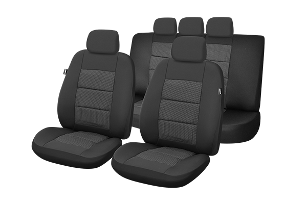 Set Huse Scaun Premium Lux Negru Umbrella, compatibil AIRBAG