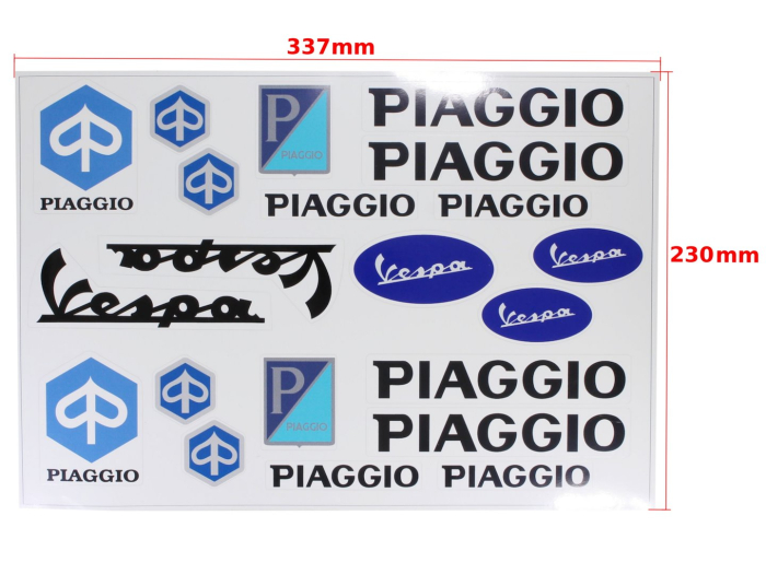 Set autocolante Piaggio albastru negru Roy