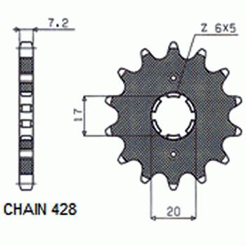 Pinion Honda CBR 15T Powerforce
