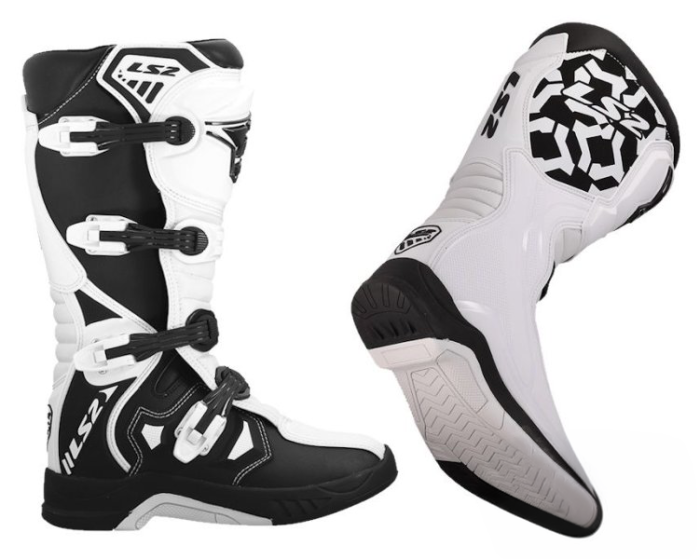 Cizme Cross Enduro LS2 Raptor, marimea 45, alb-negru