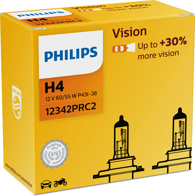 Becuri H4 Philips Vision | Viziune Superioară