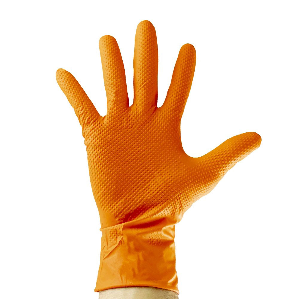 Manusi Nitril Orange 7.0 Mil Textura Diamant M JBM 100 Buc