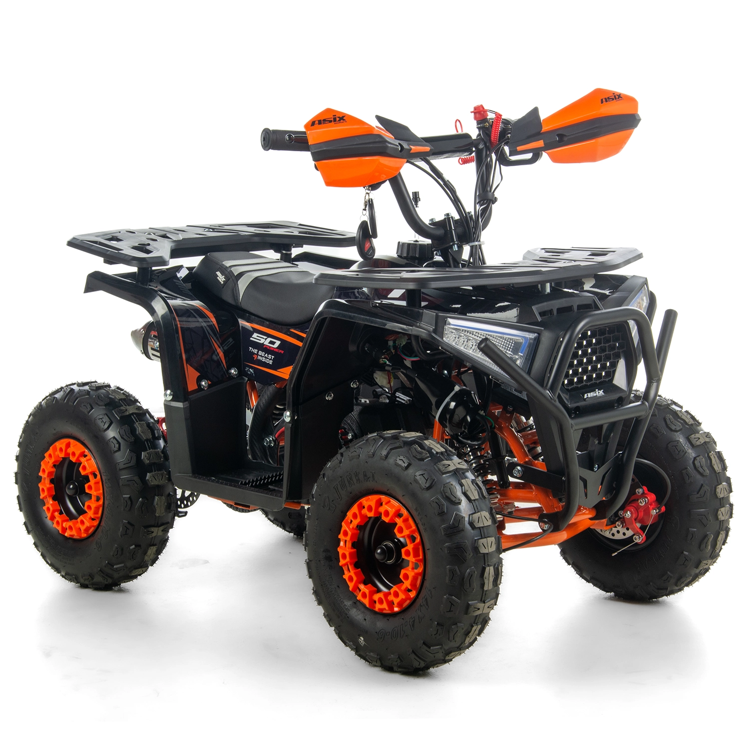Mini ATV Asix Dusty 50cc, 2 Timpi, Electromotor, Negru-Portocaliu
