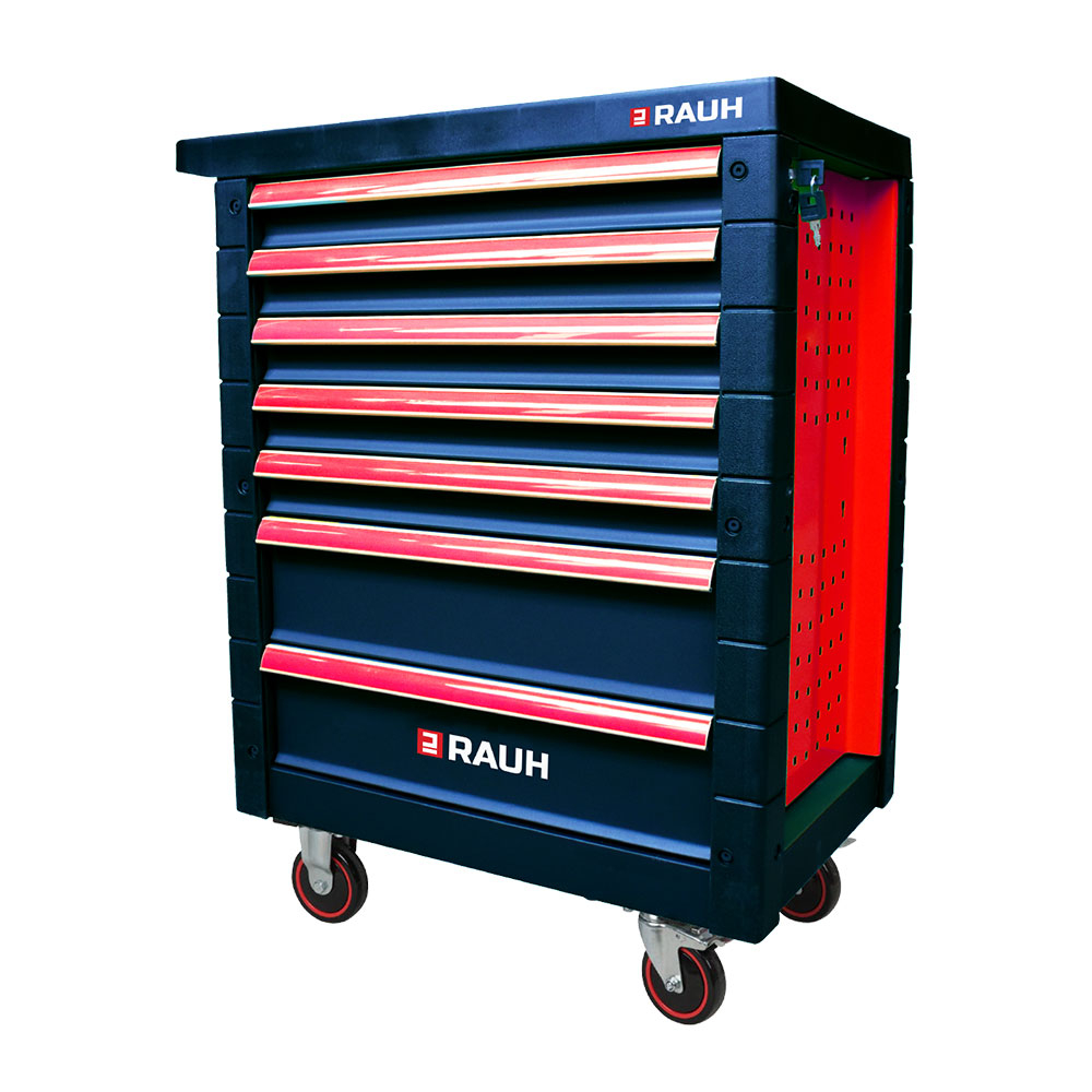 Banc de Scule 7 Sertare Rosu cu 172 Unelte Rauh