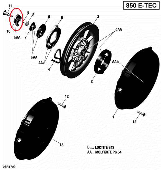 Parghie blocare cuplaj Ski-Doo SUMMIT 850
