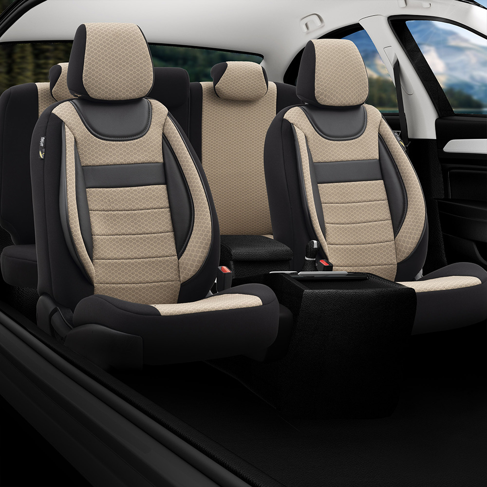 Set huse scaun Dynamic bej Umbrella, compatibile AIRBAG