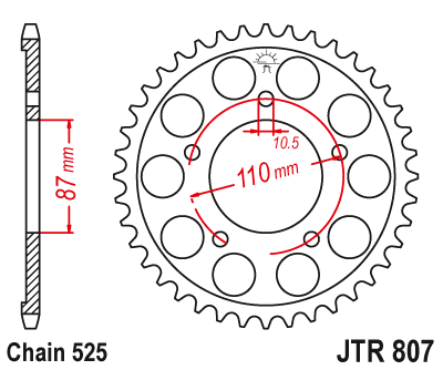 JT Pinion Spate JTR807 44 Dinti SV650S