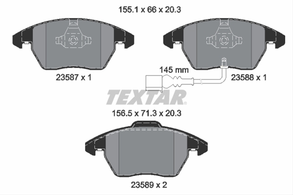 Set placute frana fata Textar 2358701 Audi, VW, Skoda, Seat