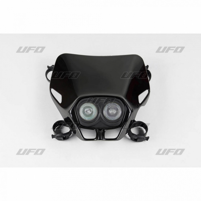 Far Dublu Halogen Ufo Carena+ Negru 12V