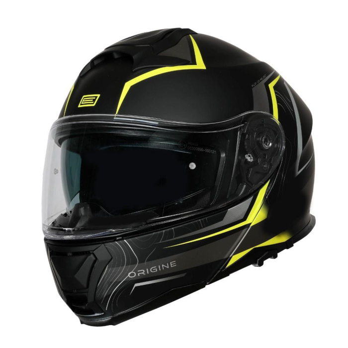 Casca moto Origine Logic Path rabatabila, negru-galben, L