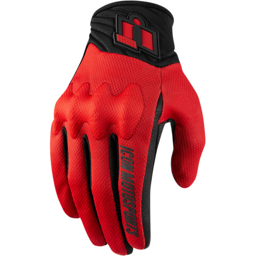 Manusi Icon Anthem 2 cu D3O - Rosu/Negru