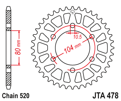 JT Pinion Spate Aluminiu ZX6R 41 Dinti
