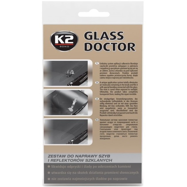 K2 Glass Doctor - Kit Reparare Parbriz 80g