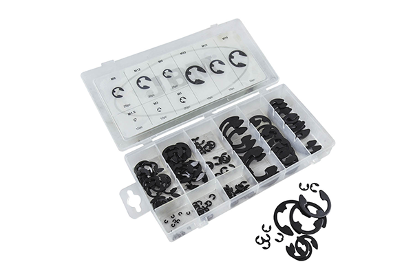 Trusa Clipsuri Tip E JBM, 150 buc, 9 dimensiuni M1.5-M22