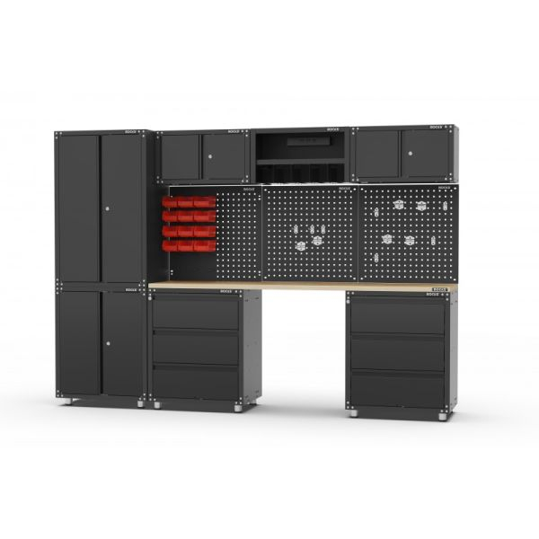 Mobilier atelier RMS Black Rooks, set 36 piese din otel