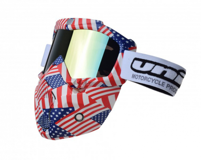 Ochelari Unit USA cu Lentila Oglinda Motocross