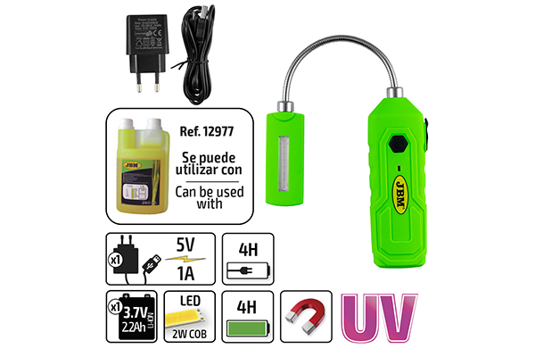 Lanternă Portabilă LED UV JBM cu Bază Magnetică, 200 Lumeni