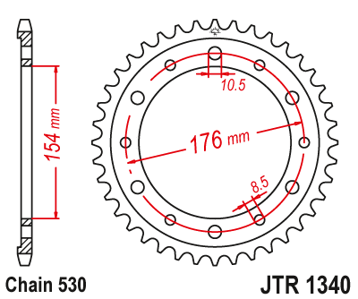 JT Pinion Spate 43 Dinti VFR 750/800
