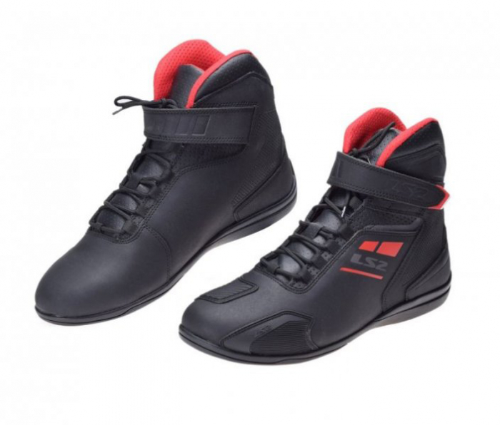 LS2 Garra Man | Ghete Moto Negru-Rosu, Impermeabile