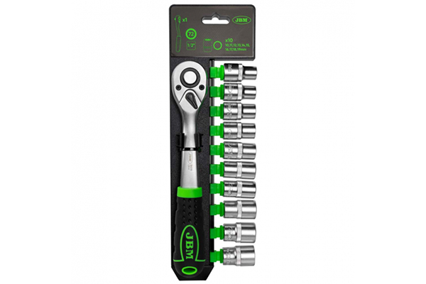 Clichet cu 72 Dinti 1/2" cu Set Tubulare 12 Fețe JBM