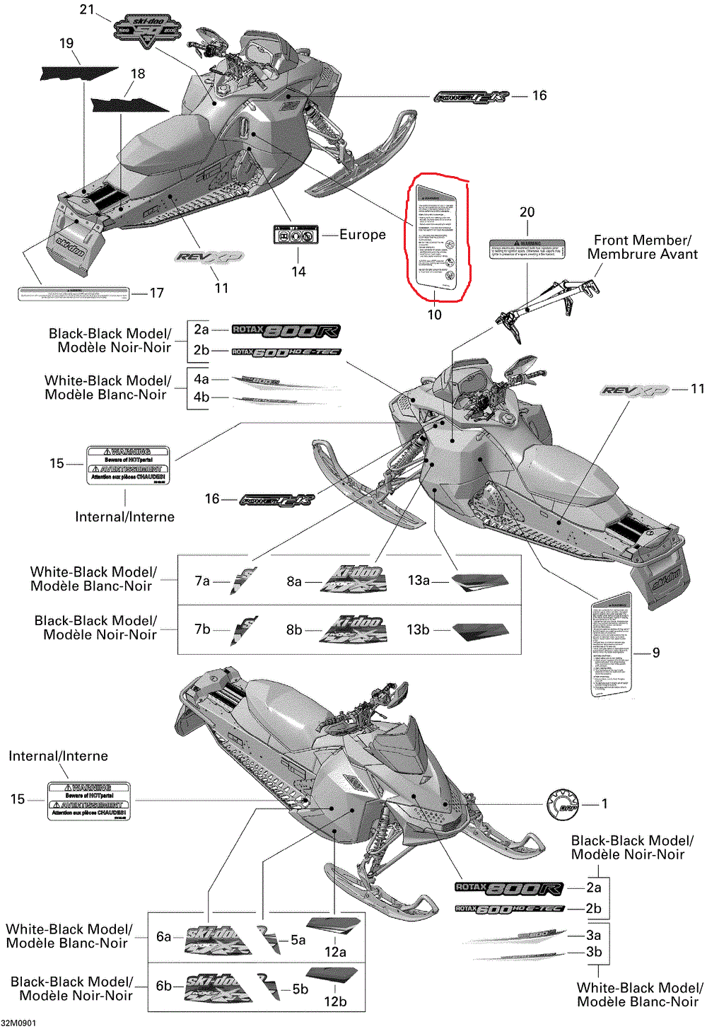 Abtibild Securitate Ski Doo nr.10 Brp