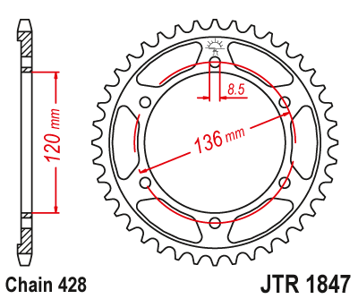 Pinion Spate JT JTR1847 | Performanță TDR125