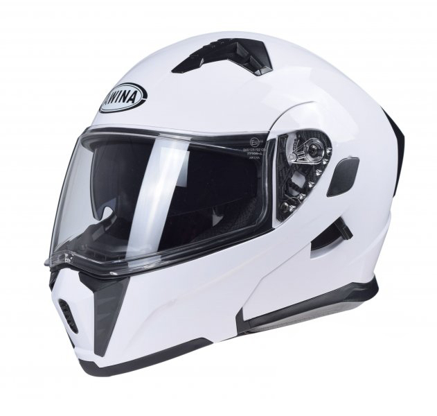 Casca moto rabatabila Awina JK906 cu ochelari de soare, alb