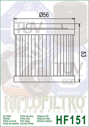 Filtru Ulei Hiflofiltro HF151 Moto Premium