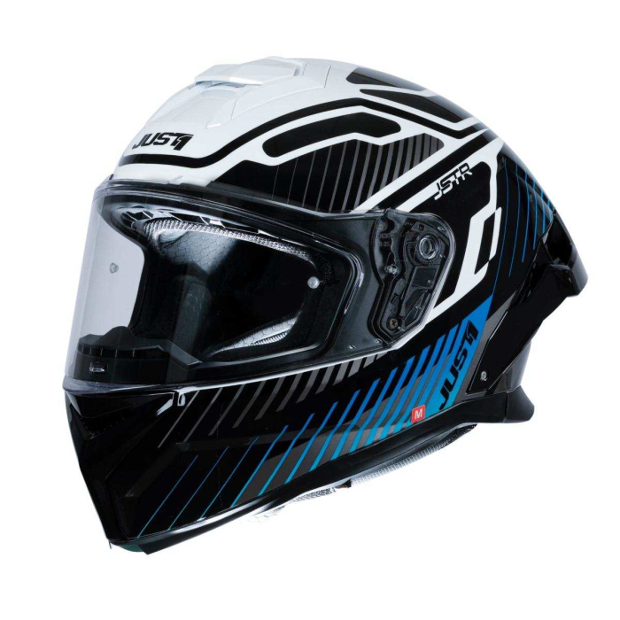 Casca moto integrala JUST1 J-STR TACTICAL, albastru alb, L