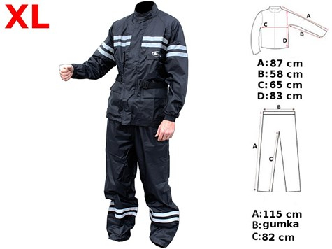 Geaca si pantaloni de ploaie Roy, neagra, marime XL