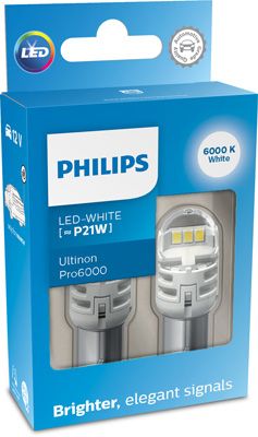 Becuri LED P21W Philips Ultinon | Lumina Alba
