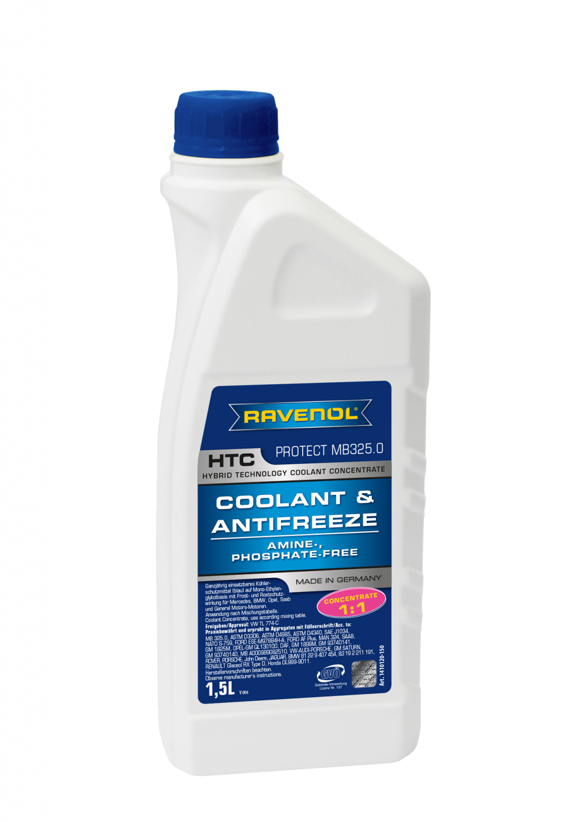 Antigel Ravenol HTC Concentrate Protect 1.5L, Protectie MB325.0