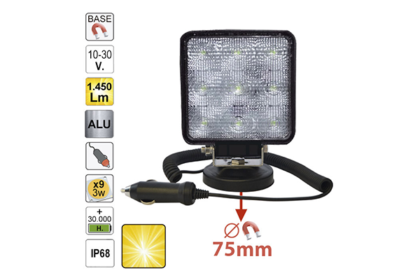 Proiector LED lucru JBM 1450 lm IP68 baza magnetica