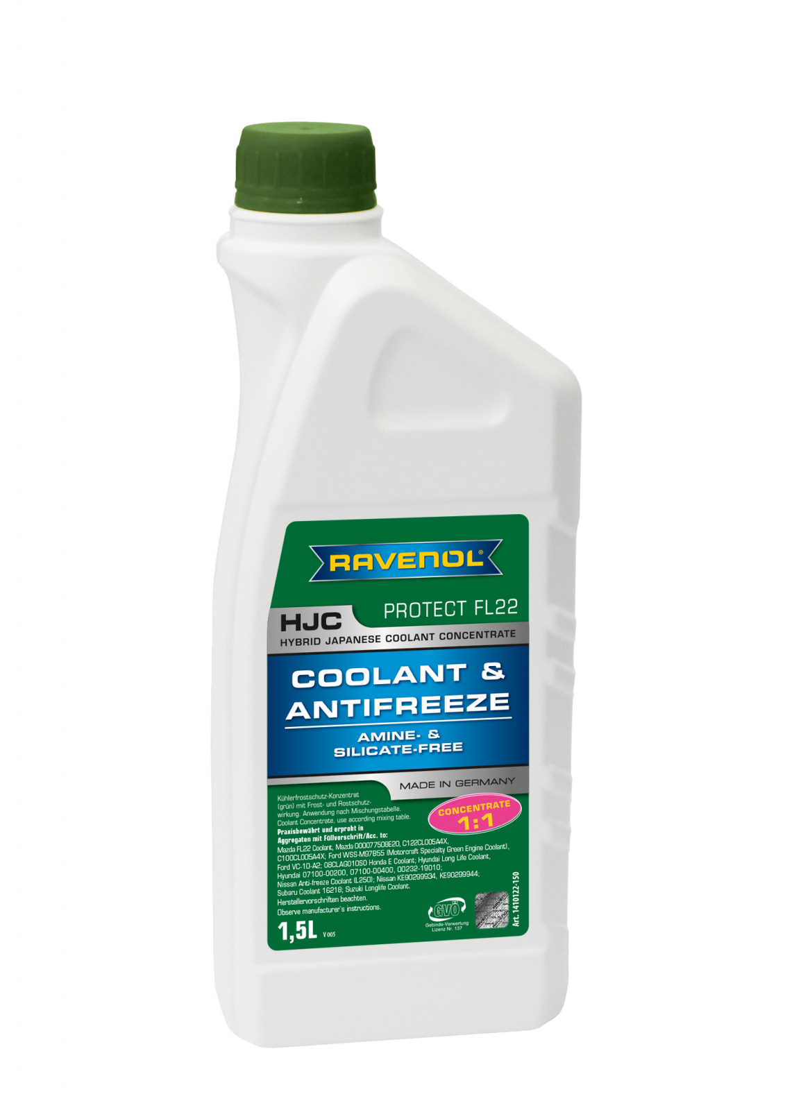 Antigel Ravenol HJC concentrat 1.5L, protectie FL22