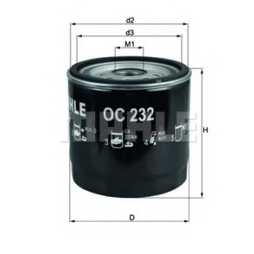 Filtru Ulei MAHLE OC 232 - Protecție Motor