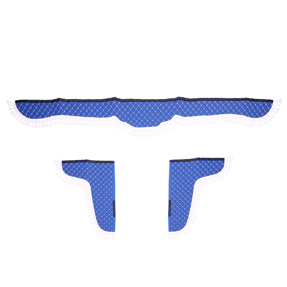 Set Perdele Velur Universale Camion Mega Drive, Albastru-Alb