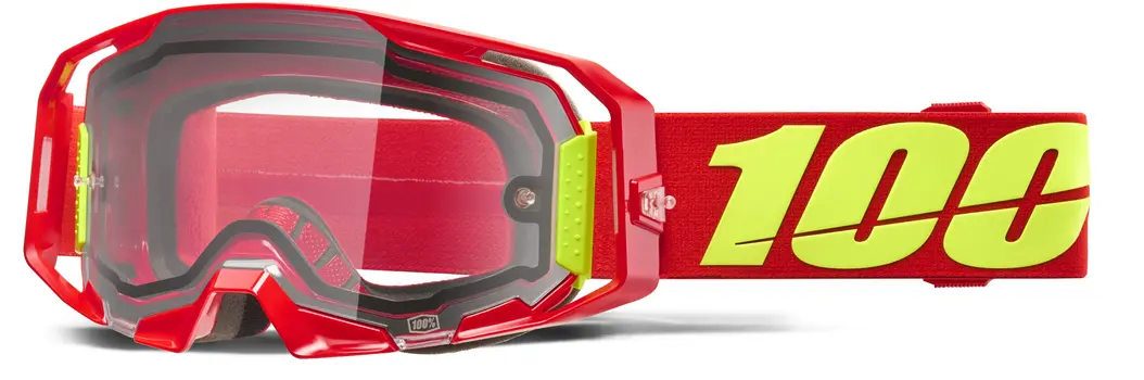 Ochelari atv cross 100% Armatic Enduro Dual Pane, lentila clara, culoare rama rosu