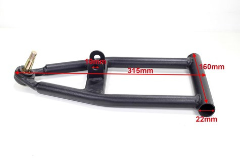 Braț suspensie inferior ATV 125cc, pivot conic, negru - Roy