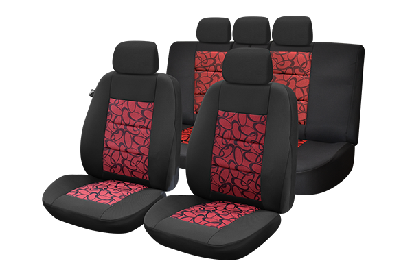 Set huse scaun Premium Lux rosu Umbrella, compatibile AIRBAG