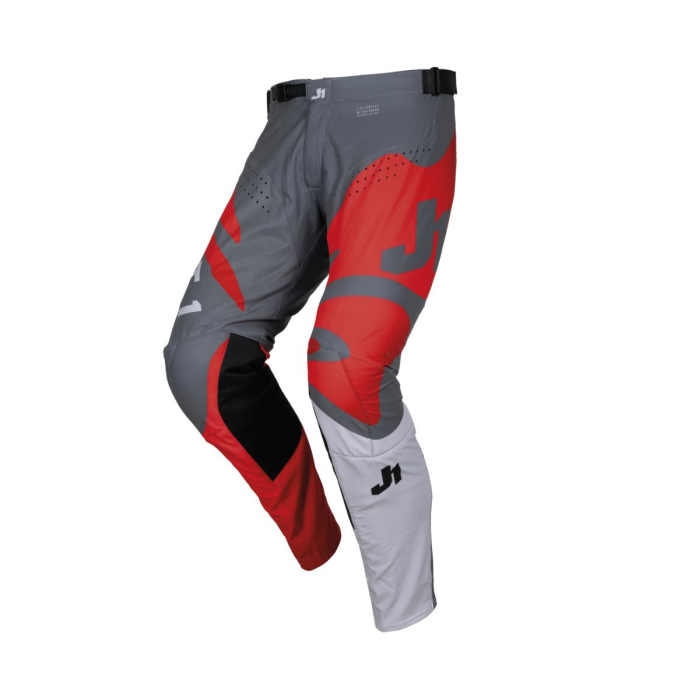 Pantaloni ATV Cross Just1 J-Essential Fluid gri/rosu