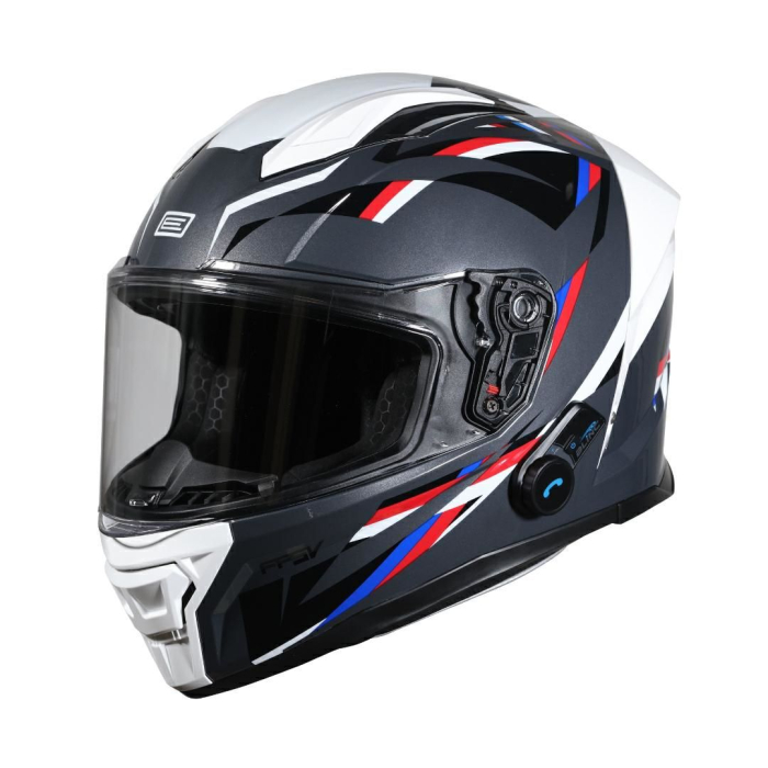 Casca moto integrala Origine Pista cu Bluetooth, gri/alb, L