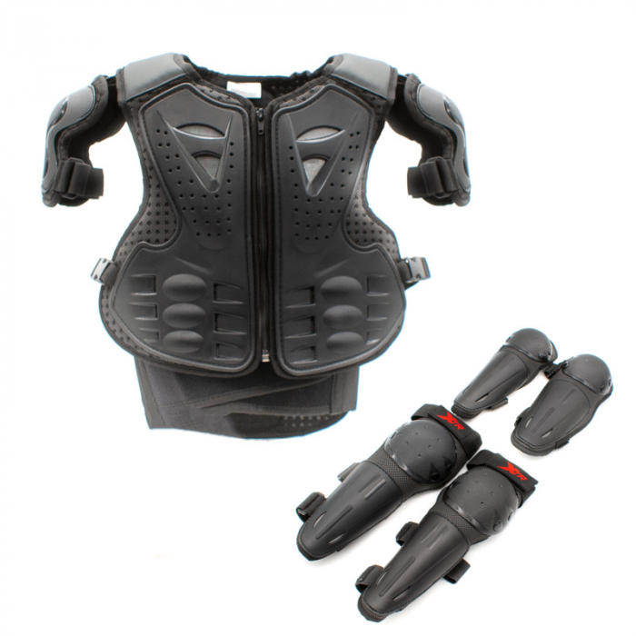 Set protectie corp si genunchi copii XTR X2, negru