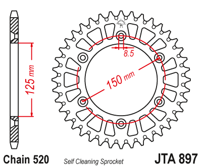 Pinion Spate JT Aluminiu pentru KTM Duke
