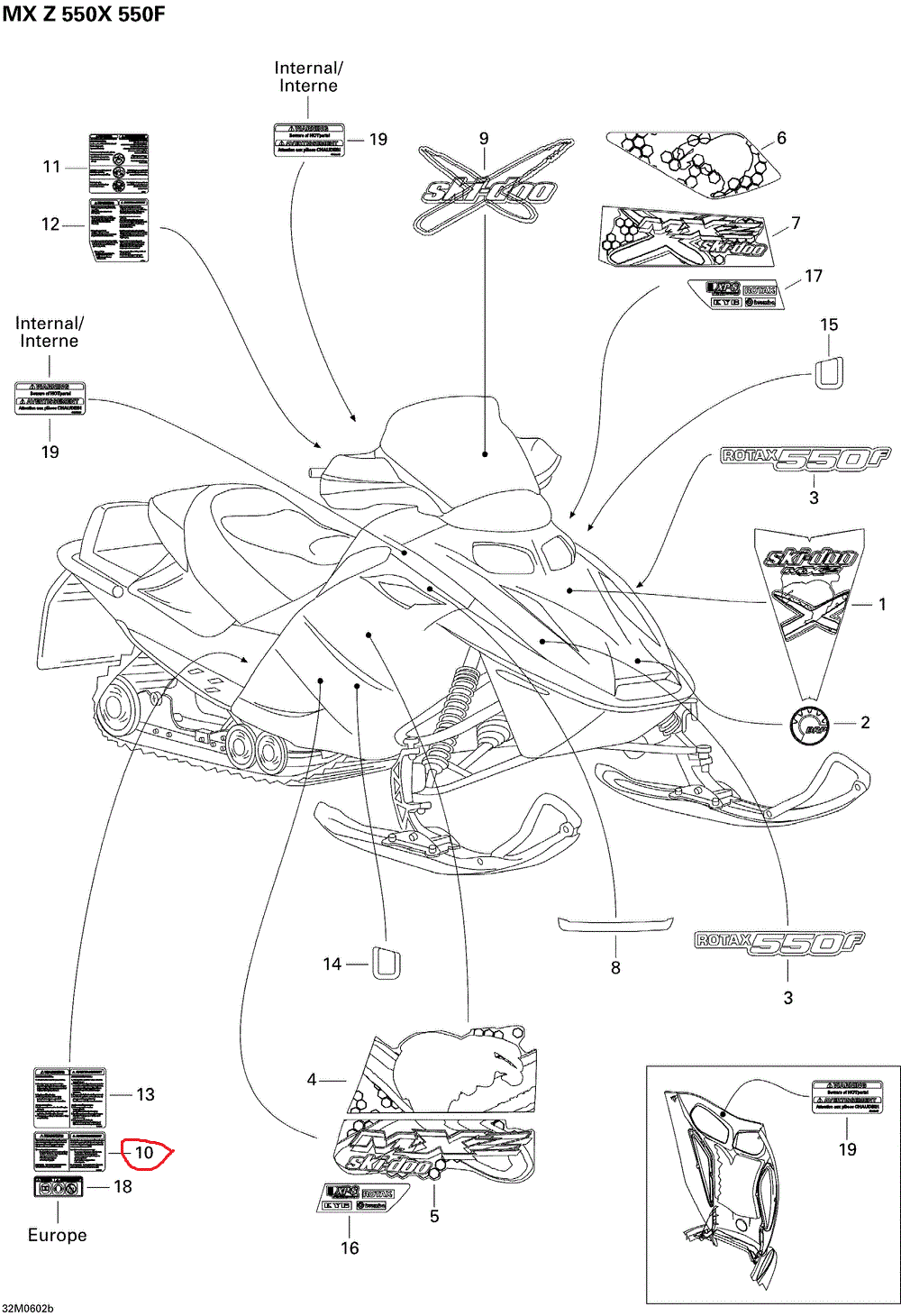 Abtibild BRP Ski-Doo GSX 550F Original