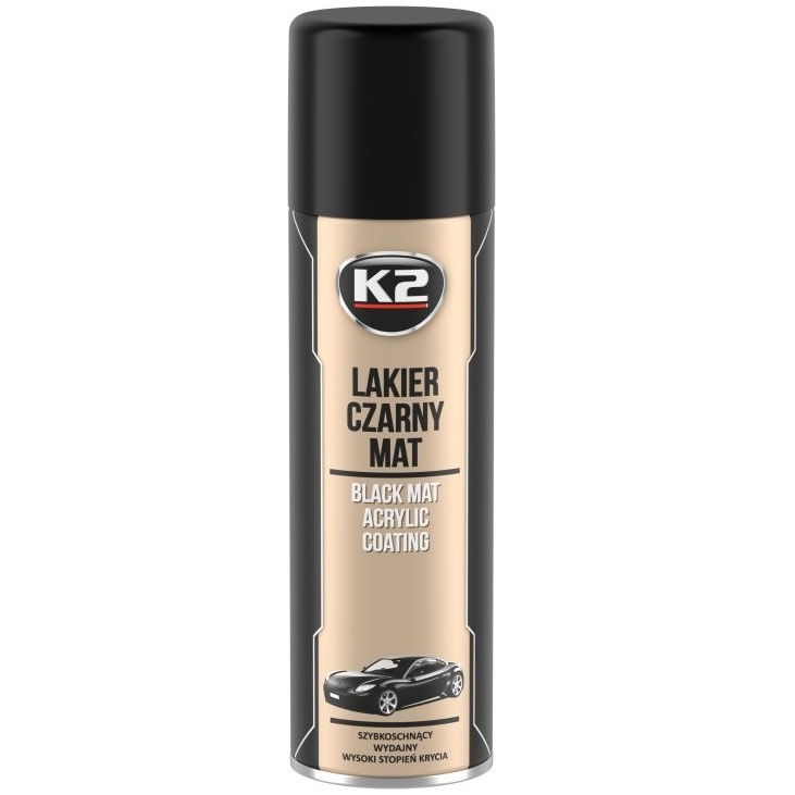 K2 Vopsea Acrylic Negru Mat 500ML Spray