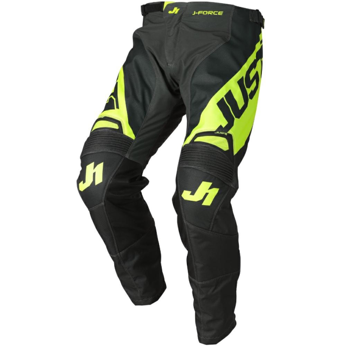 Pantaloni cross Just1 J-Force Vertigo gri/galben fluo