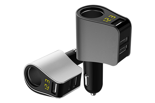 Incarcator Auto 3xUSB 3.1A Mega Drive cu Afisaj Tensiune