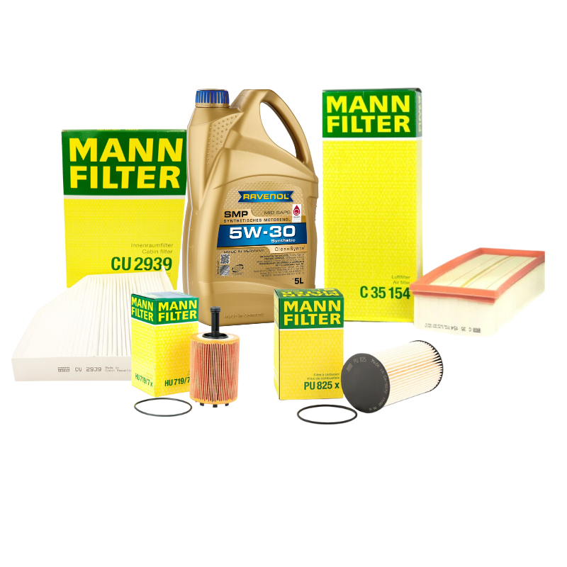 Pachet schimb ulei Ravenol 5W30 + filtre MANN VAG TDI